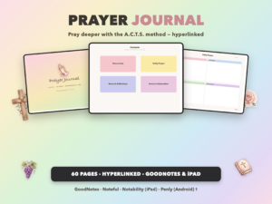 Prayer Journal | Christian Digital Journal | Hyperlinked GoodNotes iPad | Faith Devotional