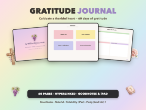 Gratitude Journal | Christian Digital Journal | Hyperlinked GoodNotes iPad | Faith Devotional