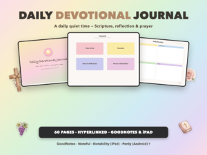 Daily Devotional Journal | Christian Digital Journal | Hyperlinked GoodNotes iPad | Faith Devotional