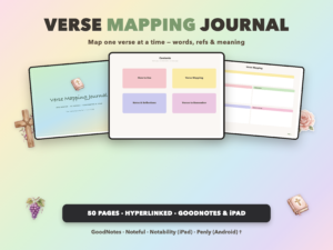 Verse Mapping Journal | Christian Digital Journal | Hyperlinked GoodNotes iPad | Faith Devotional