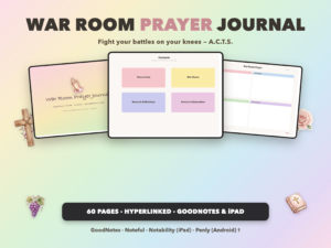War Room Prayer Journal | Christian Digital Journal | Hyperlinked GoodNotes iPad | Faith Devotional