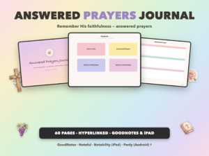 Answered Prayers Journal | Christian Digital Journal | Hyperlinked GoodNotes iPad | Faith Devotional