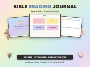 Bible Reading Journal | Christian Digital Journal | Hyperlinked GoodNotes iPad | Faith Devotional