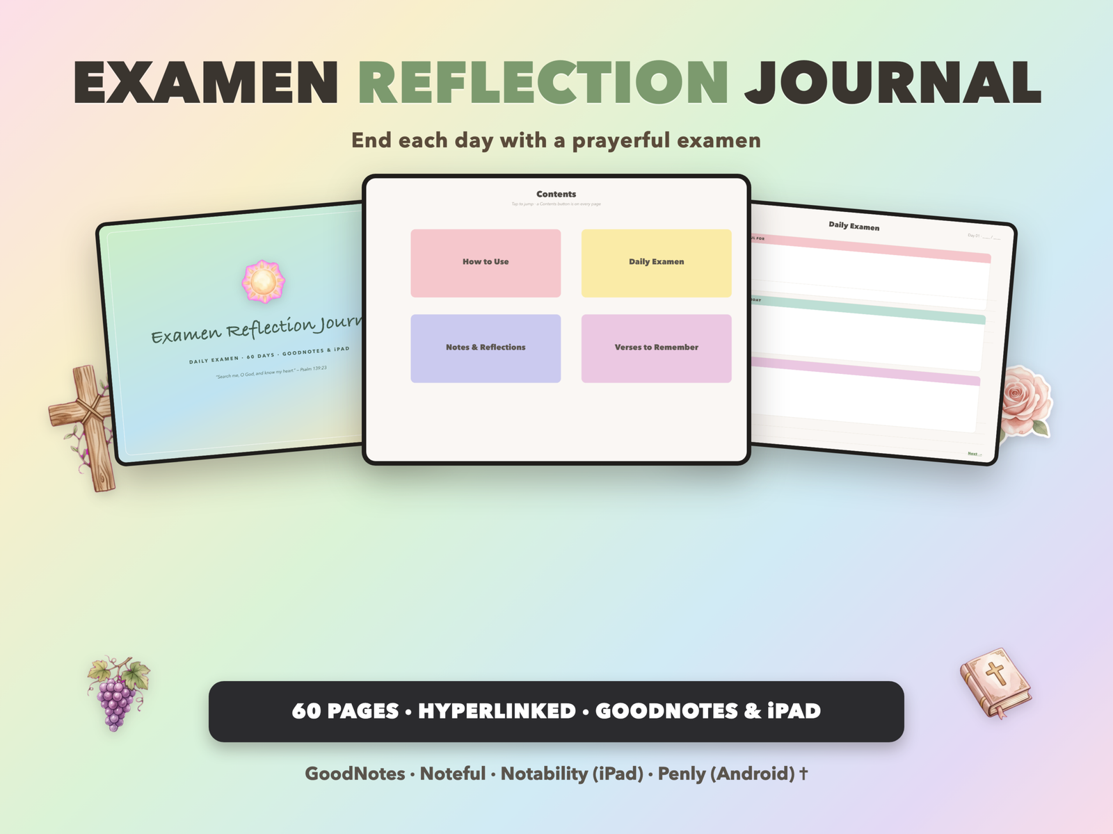 Examen Reflection Journal | Christian Digital Journal | Hyperlinked GoodNotes iPad | Faith Devotional
