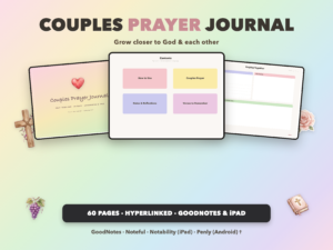 Couples Prayer Journal | Christian Digital Journal | Hyperlinked GoodNotes iPad | Faith Devotional
