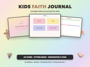 Kids Faith Journal | Christian Digital Journal | Hyperlinked GoodNotes iPad | Faith Devotional