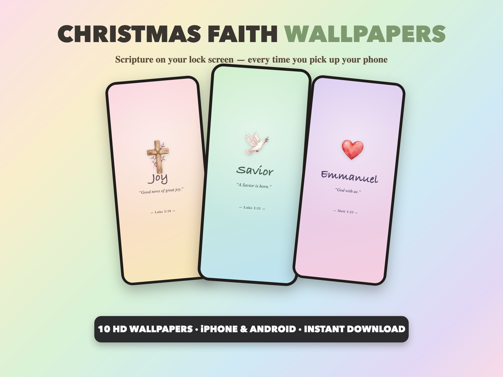 Christmas Faith Wallpapers | Christian Phone Wallpapers | Scripture Lock Screen | iPhone Android HD Digital