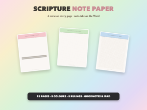 Scripture Note Paper | Christian Digital Note Paper | Scripture GoodNotes Notability | Bible Study
