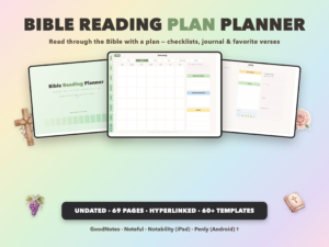 Bible Reading Plan Planner Undated | Christian Faith Planner GoodNotes iPad | Sage Green