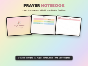 Prayer Notebook | Christian Digital Notebook | Tabbed Hyperlinked GoodNotes iPad | Bible