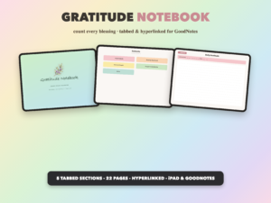 Gratitude Notebook | Christian Digital Notebook | Tabbed Hyperlinked GoodNotes iPad | Bible