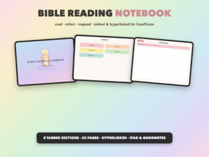 Bible Reading Notebook | Christian Digital Notebook | Tabbed Hyperlinked GoodNotes iPad | Bible