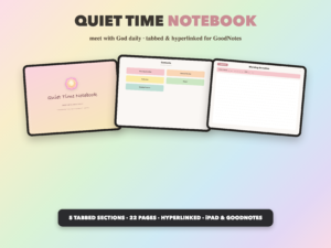 Quiet Time Notebook | Christian Digital Notebook | Tabbed Hyperlinked GoodNotes iPad | Bible