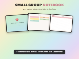 Small Group Notebook | Christian Digital Notebook | Tabbed Hyperlinked GoodNotes iPad | Bible