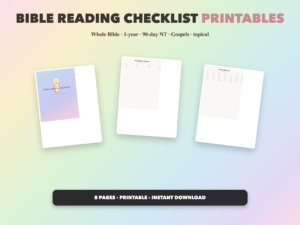 Bible Reading Checklist Printables | Christian Printable | Faith Digital Download | Bible | Instant Download
