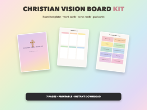 Christian Vision Board Kit | Christian Printable | Faith Digital Download | Bible | Instant Download