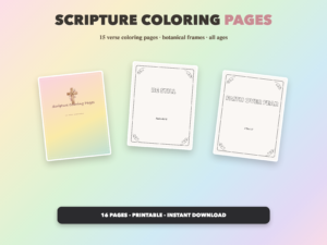 Scripture Coloring Pages | Christian Printable | Faith Digital Download | Bible | Instant Download