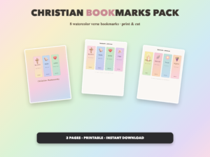 Christian Bookmarks Pack | Christian Printable | Faith Digital Download | Bible | Instant Download