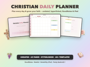 Christian Daily Planner Undated | Christian Faith Planner GoodNotes iPad | Prayer, Bible Reading, Devotion | Blush Pink