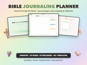 Bible Journaling Planner Undated | Christian Faith Planner GoodNotes iPad | Sage Green