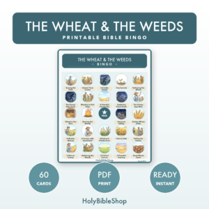 The Wheat and the Weeds Bingo | Bible Bingo Game for Kids | 60 Cards Sunday School VBS Christian Watercolor PDF