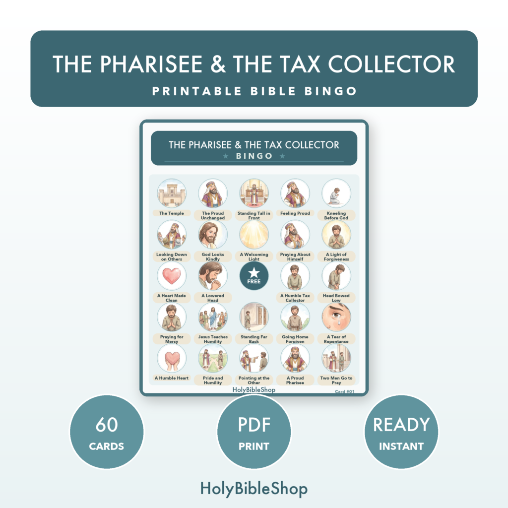 The Pharisee and the Tax Collector Bingo | Bible Bingo Game | 60 Cards Sunday School VBS Christian PDF
