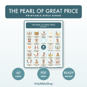 The Pearl of Great Price Bingo | Printable Bible Bingo Game for Kids | 60 Cards Sunday School VBS Christian Watercolor PDF