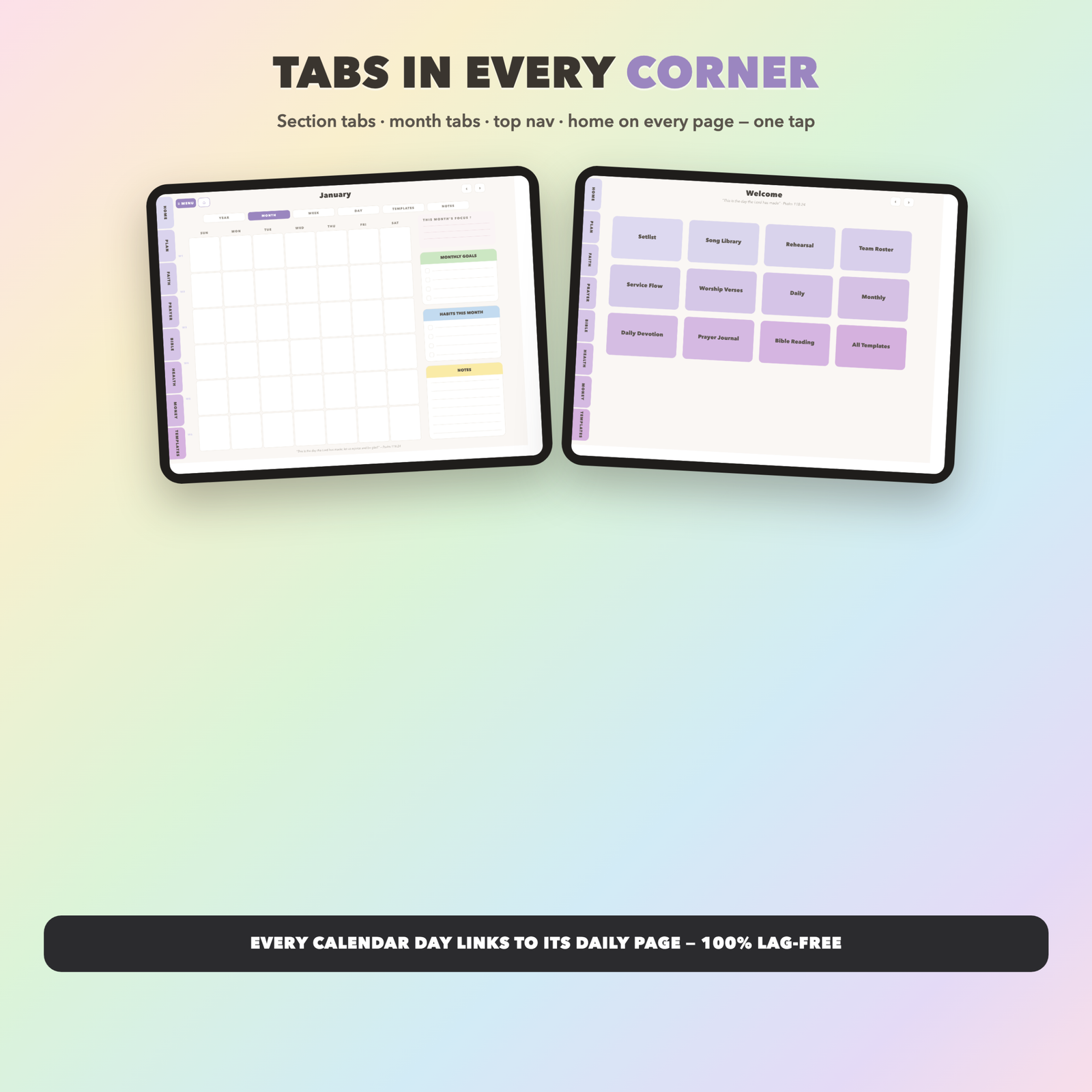 Worship Leader Planner Undated | Christian Faith Planner GoodNotes iPad | Lavender - Image 2