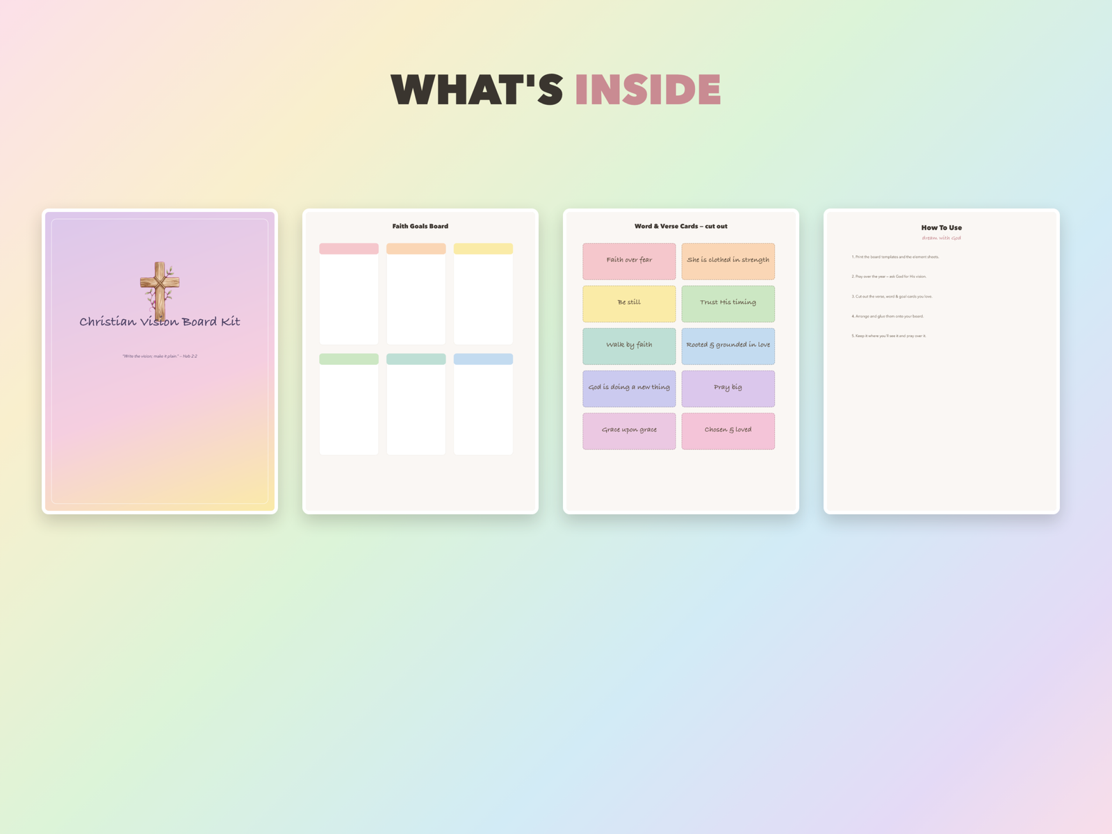 Christian Vision Board Kit | Christian Printable | Faith Digital Download | Bible | Instant Download - Image 2