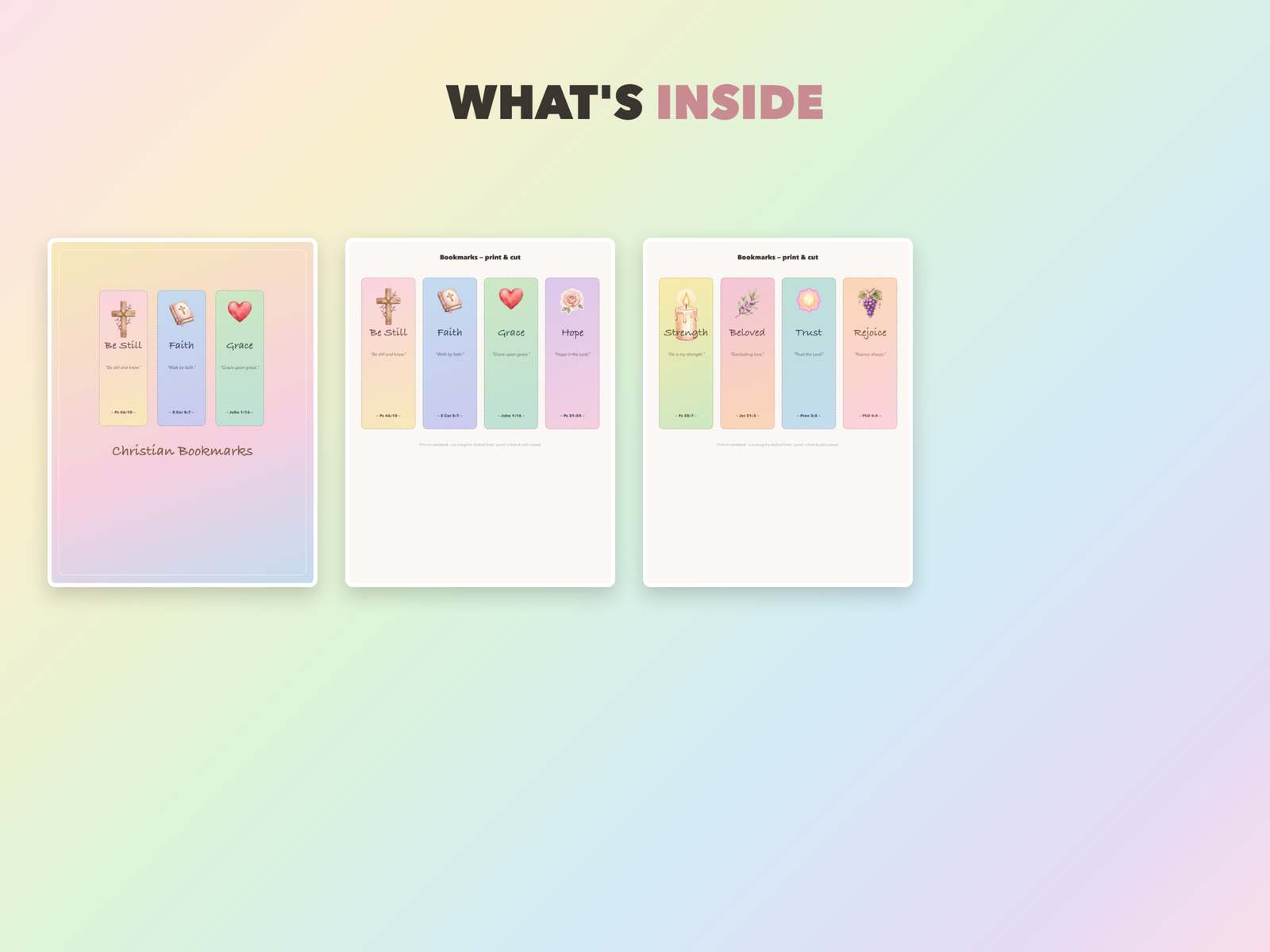 Christian Bookmarks Pack | Christian Printable | Faith Digital Download | Bible | Instant Download - Image 2