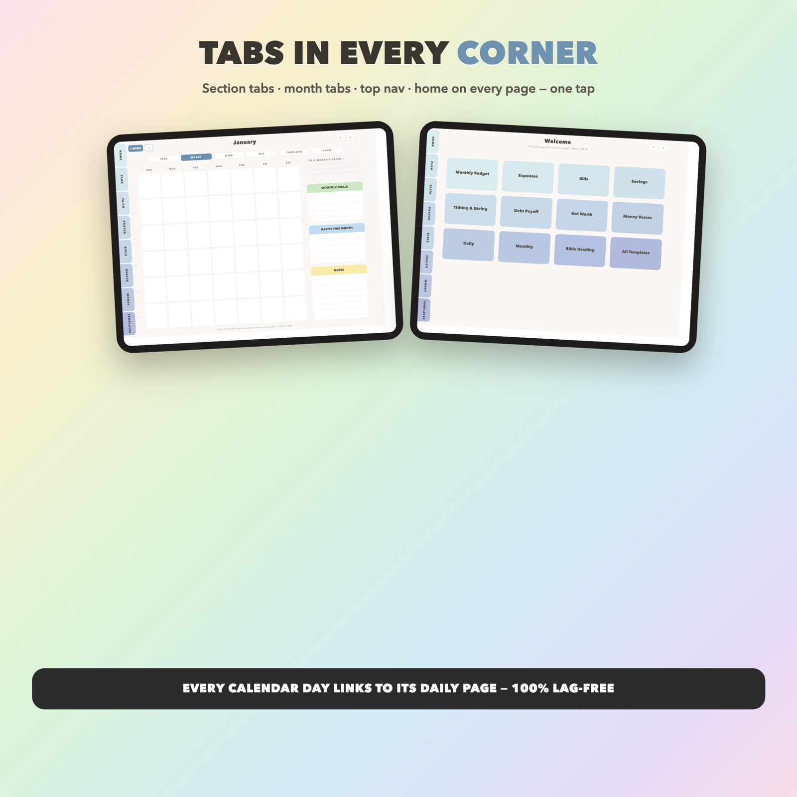 Stewardship Budget Planner Undated | Christian Faith Planner GoodNotes iPad | Dusty Blue - Image 2