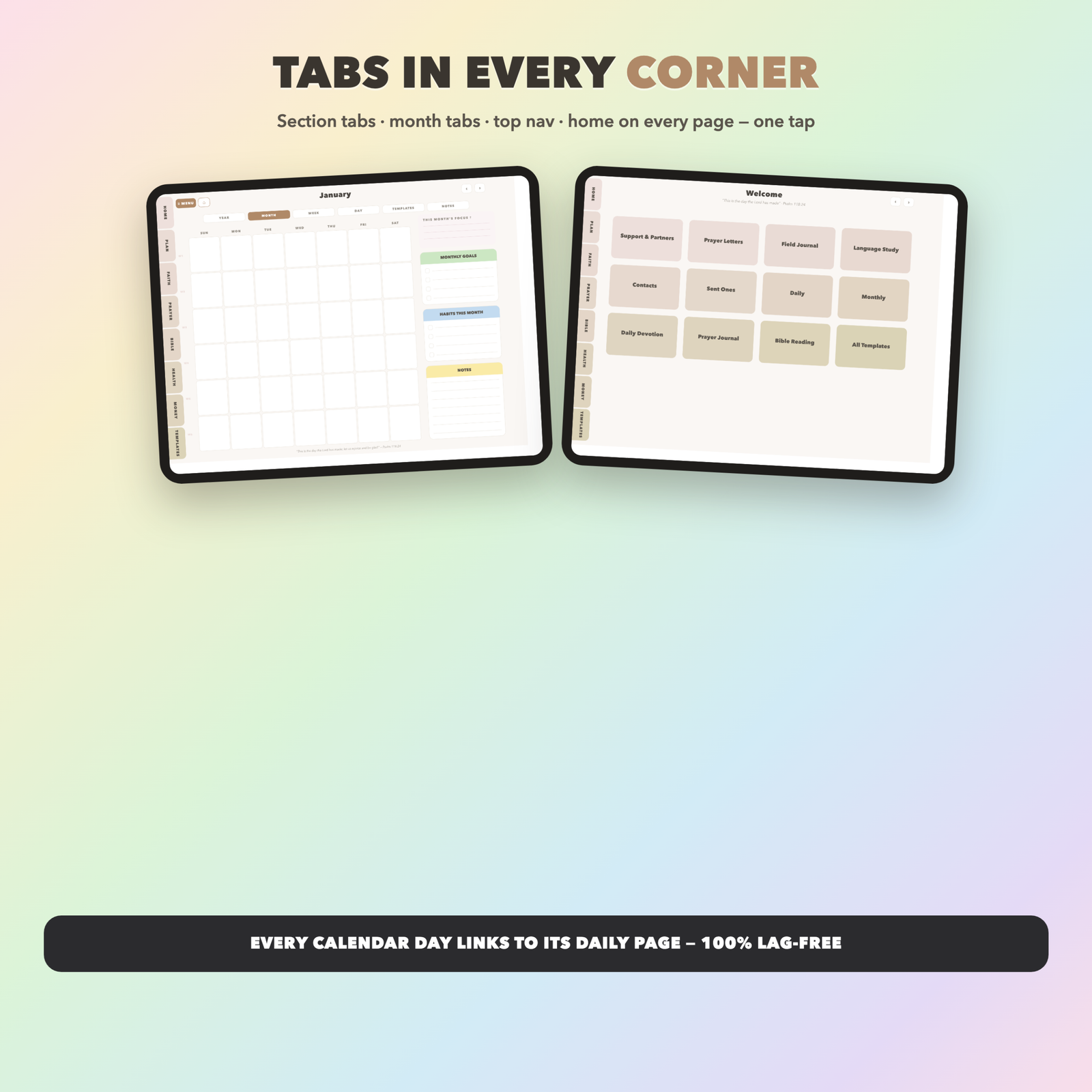 Christian Missionary Planner Undated | Christian Faith Planner GoodNotes iPad | Neutral Boho - Image 2