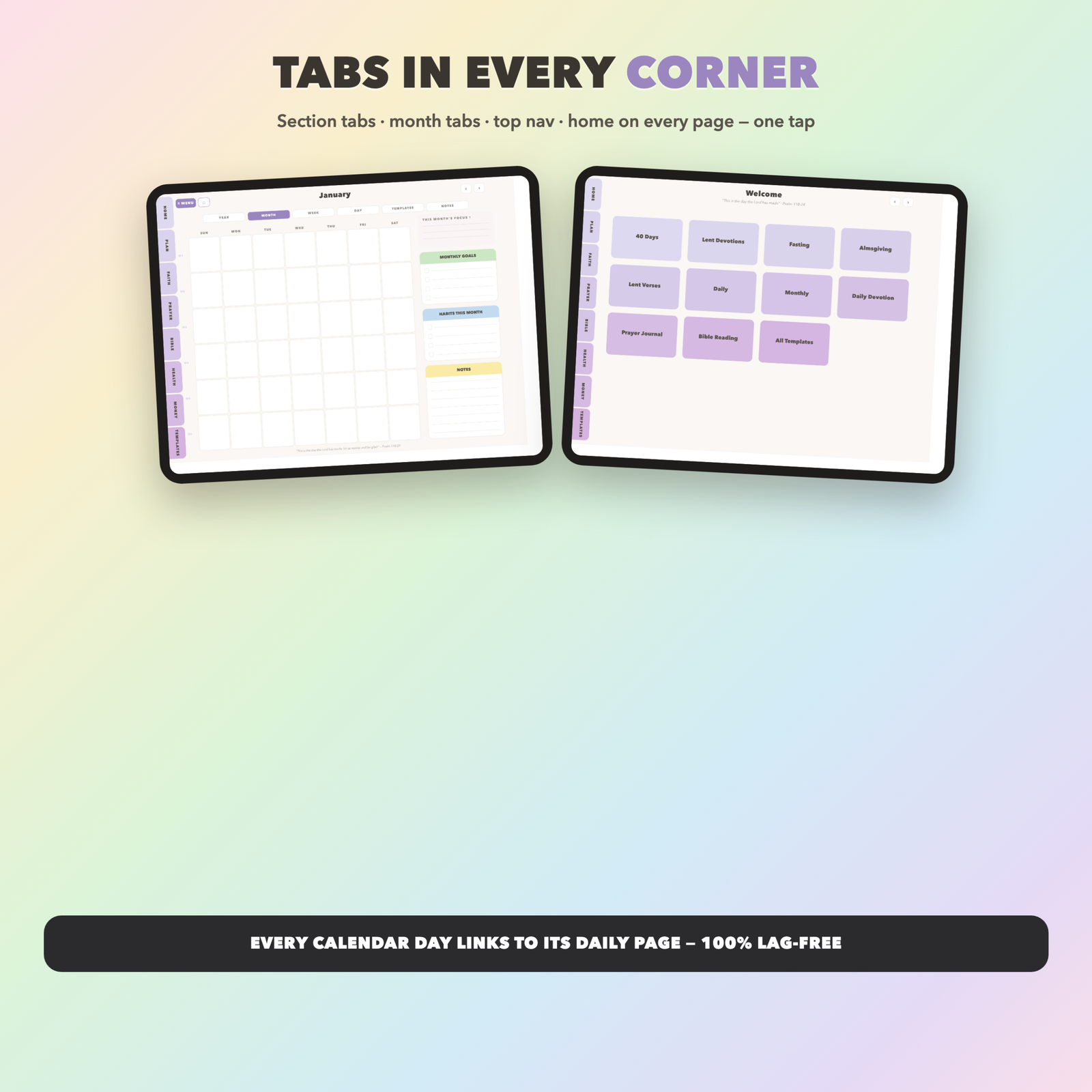 Christian Lent Planner Undated | Christian Faith Planner GoodNotes iPad | Lavender - Image 2