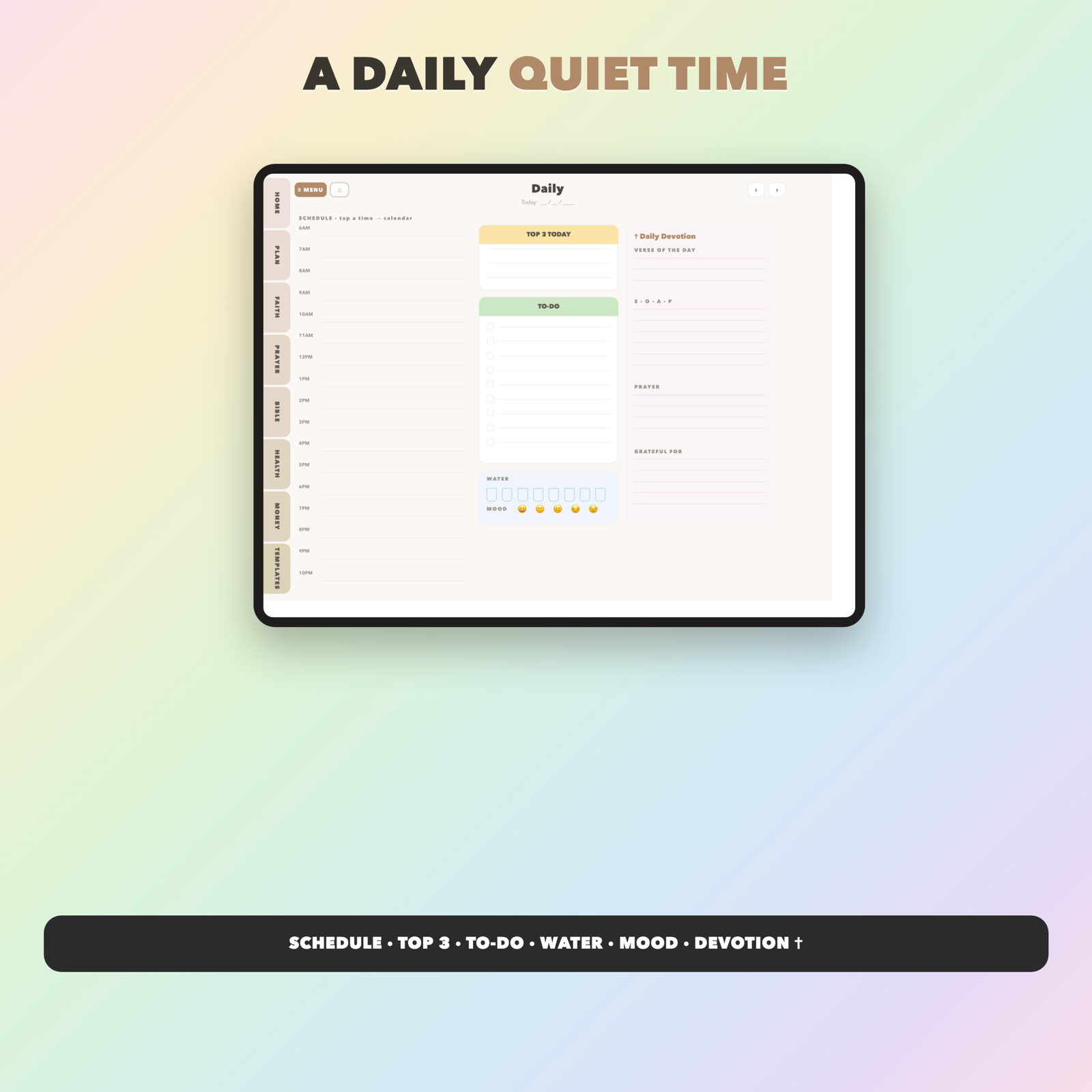 Christian Homeschool Planner Undated | Christian Faith Planner GoodNotes iPad | Neutral Boho - Image 3