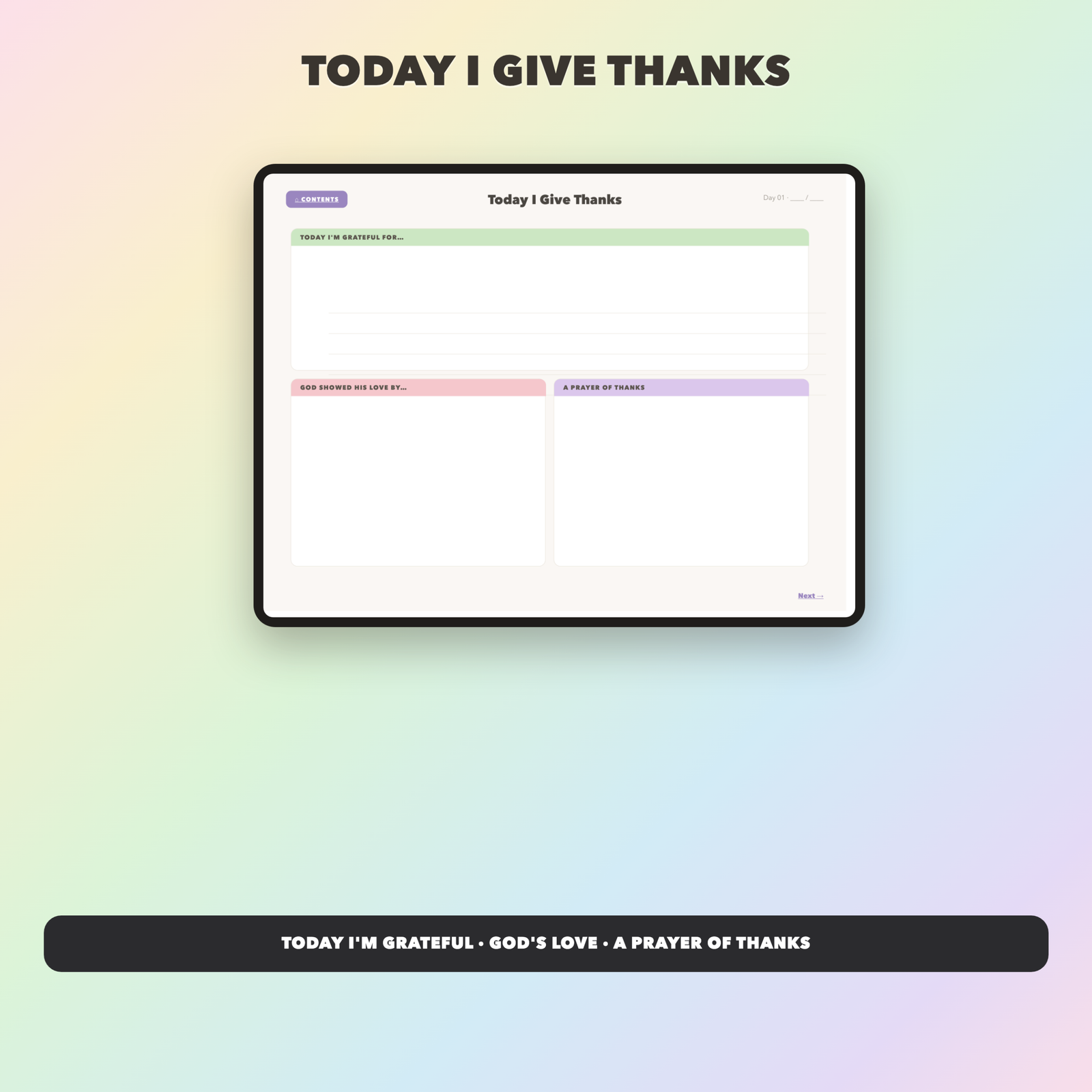 Gratitude Journal | Christian Digital Journal | Hyperlinked GoodNotes iPad | Faith Devotional - Image 3