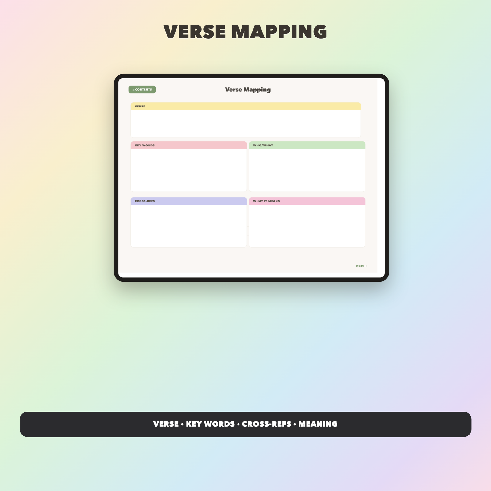 Verse Mapping Journal | Christian Digital Journal | Hyperlinked GoodNotes iPad | Faith Devotional - Image 3