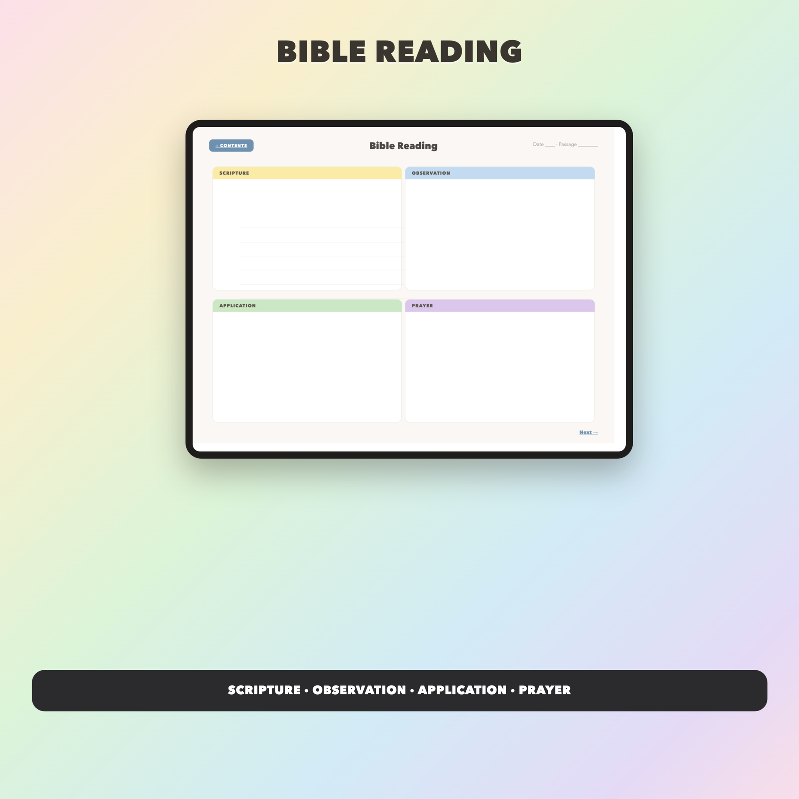 Bible Reading Journal | Christian Digital Journal | Hyperlinked GoodNotes iPad | Faith Devotional - Image 3