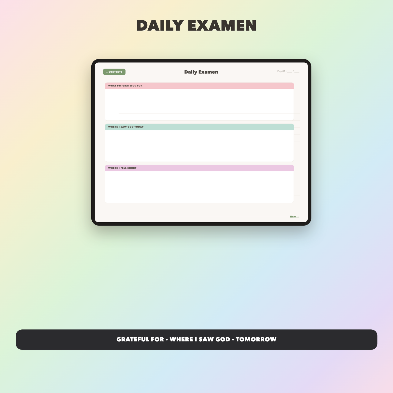 Examen Reflection Journal | Christian Digital Journal | Hyperlinked GoodNotes iPad | Faith Devotional - Image 3