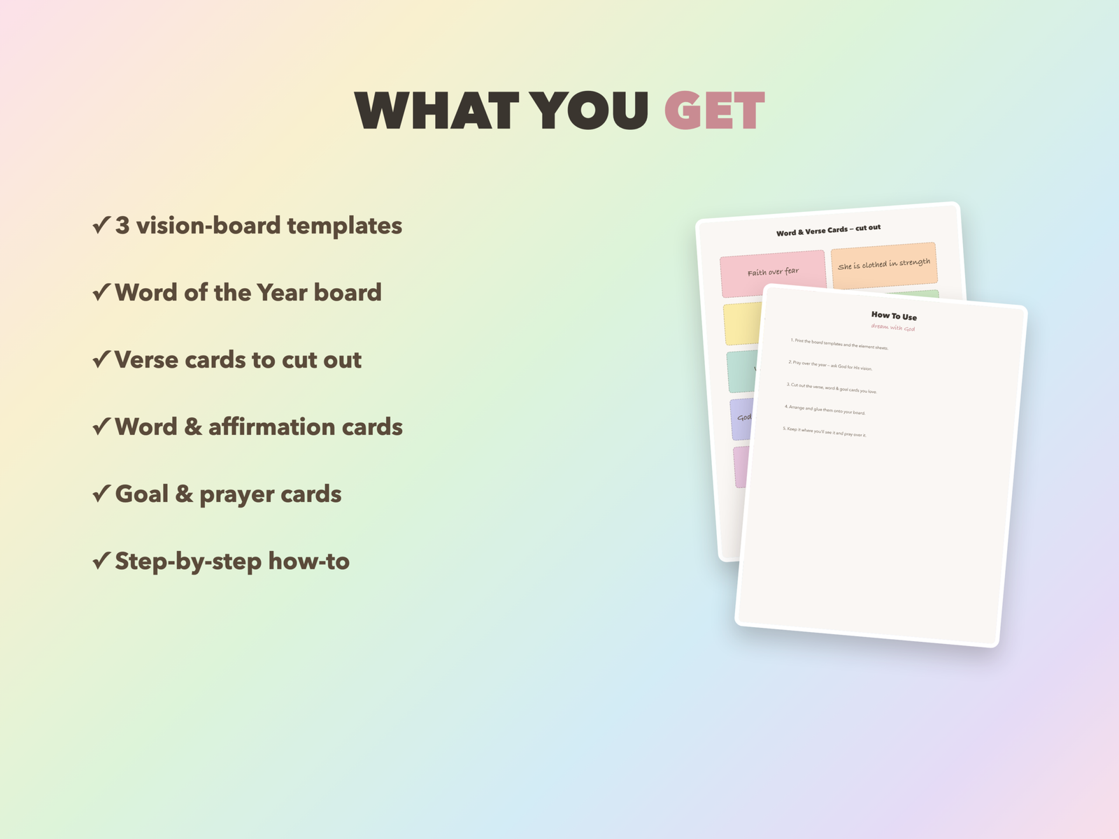 Christian Vision Board Kit | Christian Printable | Faith Digital Download | Bible | Instant Download - Image 3