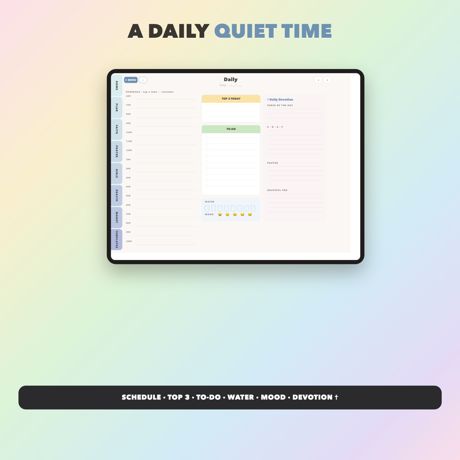 Small Group Leader Planner Undated | Christian Faith Planner GoodNotes iPad | Dusty Blue - Image 3