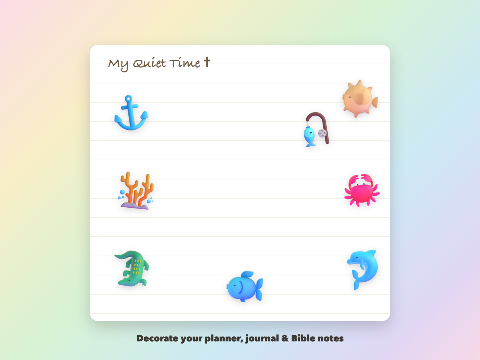 Wonders of the Sea Stickers | Christian Digital Stickers | Bible Journaling GoodNotes Pre-Cropped PNG | Sunday School - Image 3