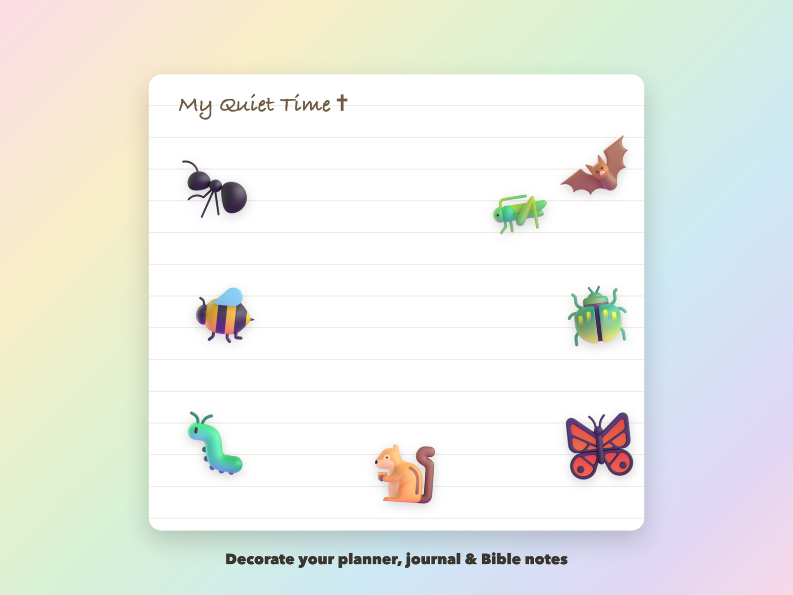 God's Tiny Creatures Stickers | Christian Digital Stickers | Bible Journaling GoodNotes Pre-Cropped PNG | Sunday School - Image 3