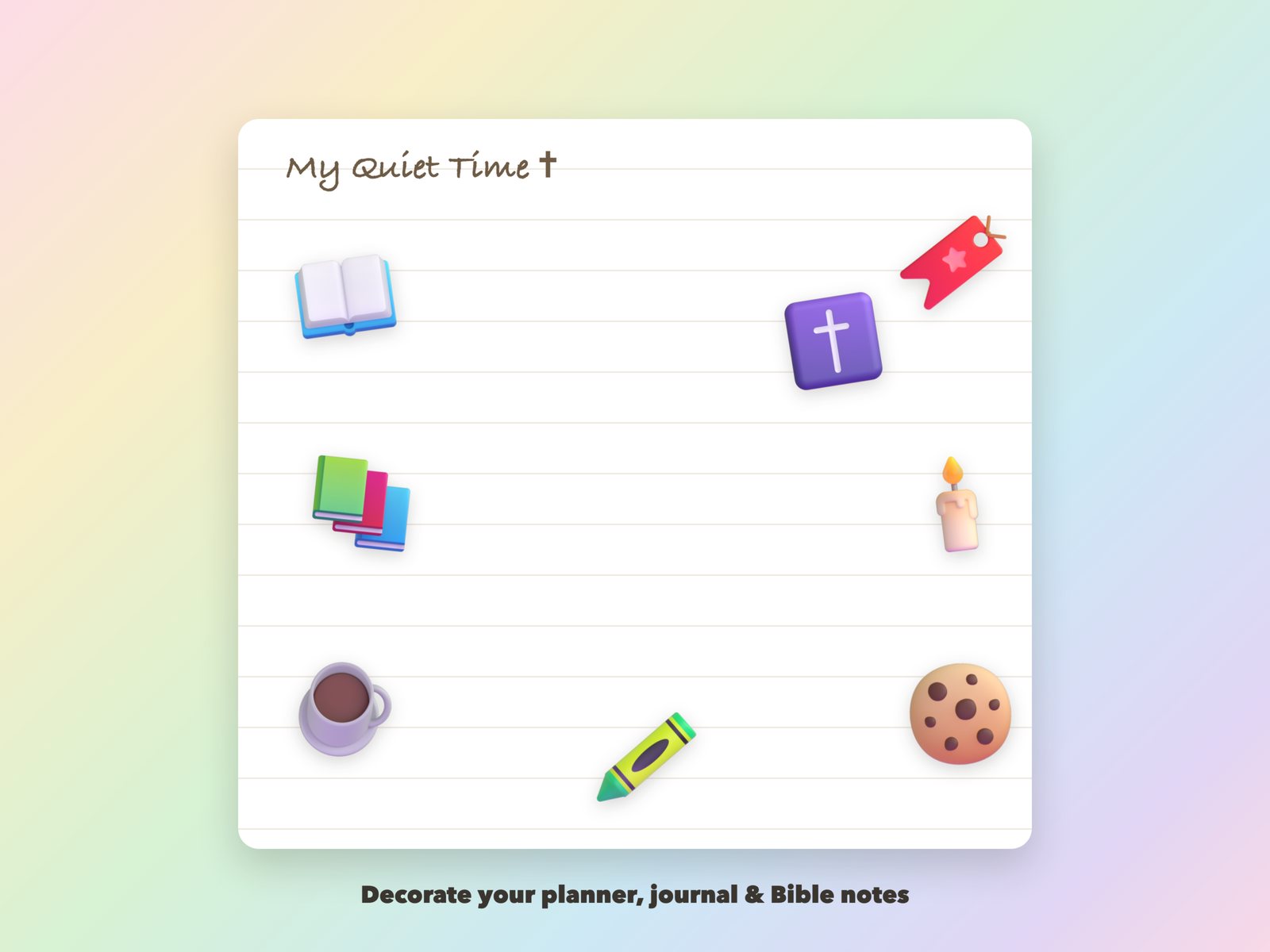 Coffee & Quiet Time Stickers | Christian Digital Stickers | Bible Journaling GoodNotes Pre-Cropped PNG | Sunday School - Image 3