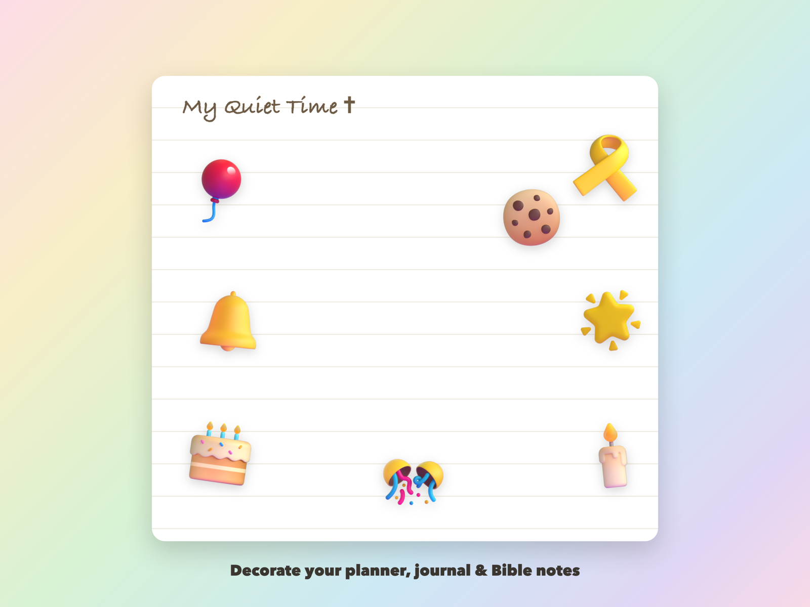 Christian Birthday Stickers | Christian Digital Stickers | Bible Journaling GoodNotes Pre-Cropped PNG | Sunday School - Image 3