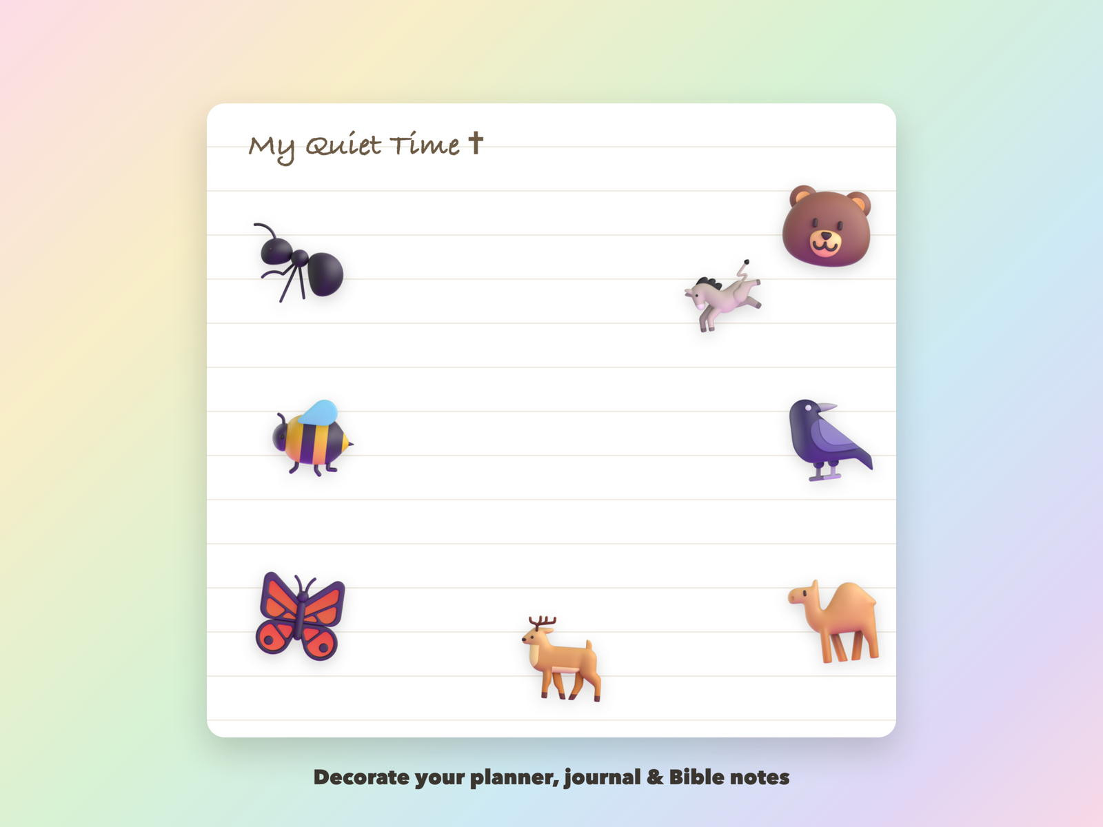 God's Creation Animals Stickers | Christian Digital Stickers | Bible Journaling GoodNotes Pre-Cropped PNG | Sunday School - Image 3