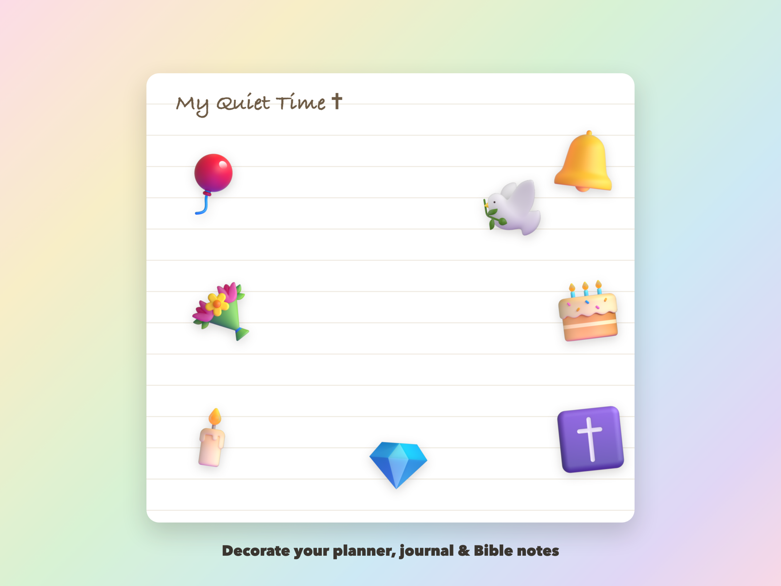 Christian Bridal Shower Stickers | Christian Digital Stickers | Bible Journaling GoodNotes Pre-Cropped PNG | Sunday School - Image 3