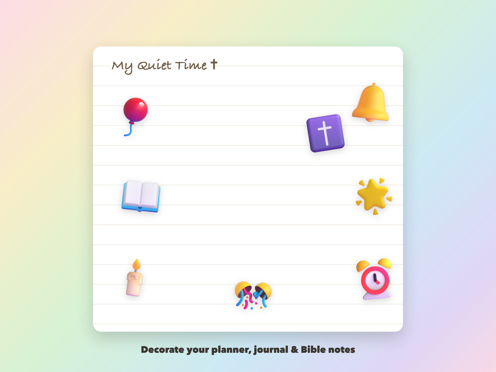Christian New Year Stickers | Christian Digital Stickers | Bible Journaling GoodNotes Pre-Cropped PNG | Sunday School - Image 3