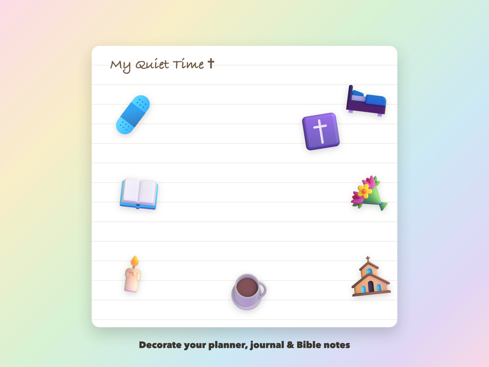Get Well Healing Stickers | Christian Digital Stickers | Bible Journaling GoodNotes Pre-Cropped PNG | Sunday School - Image 3