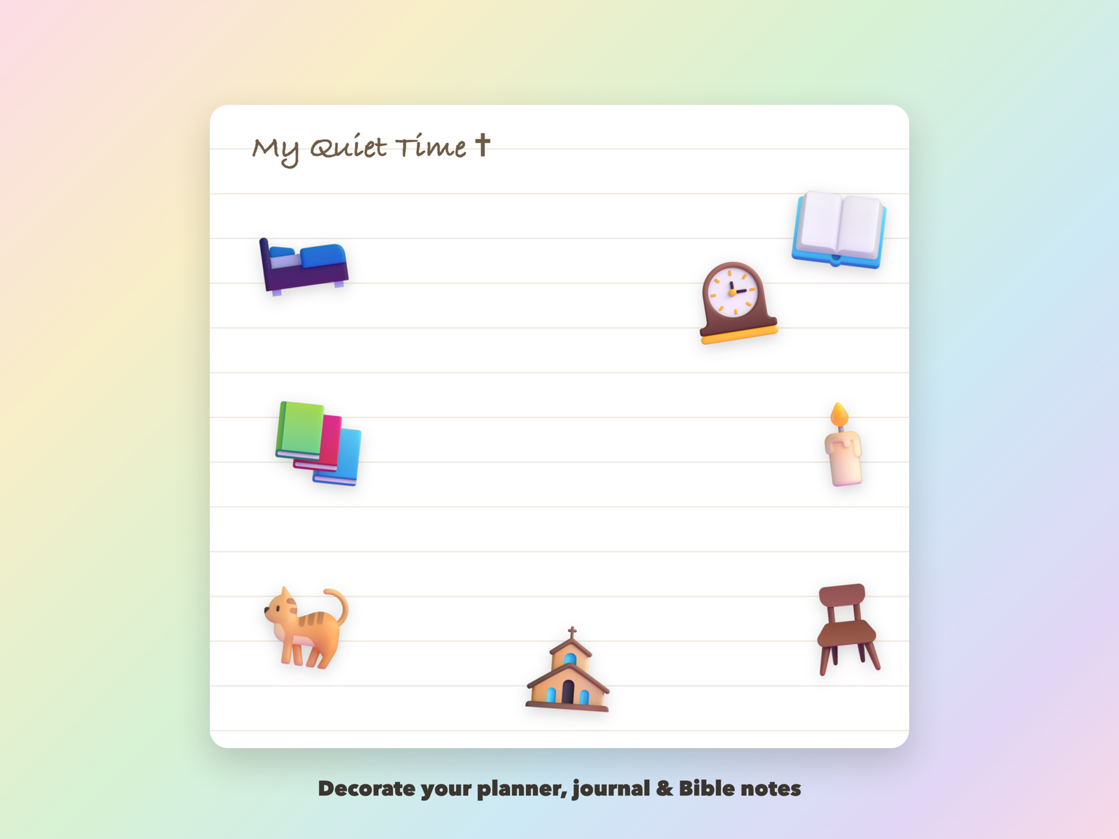 Cozy Christian Home Stickers | Christian Digital Stickers | Bible Journaling GoodNotes Pre-Cropped PNG | Sunday School - Image 3