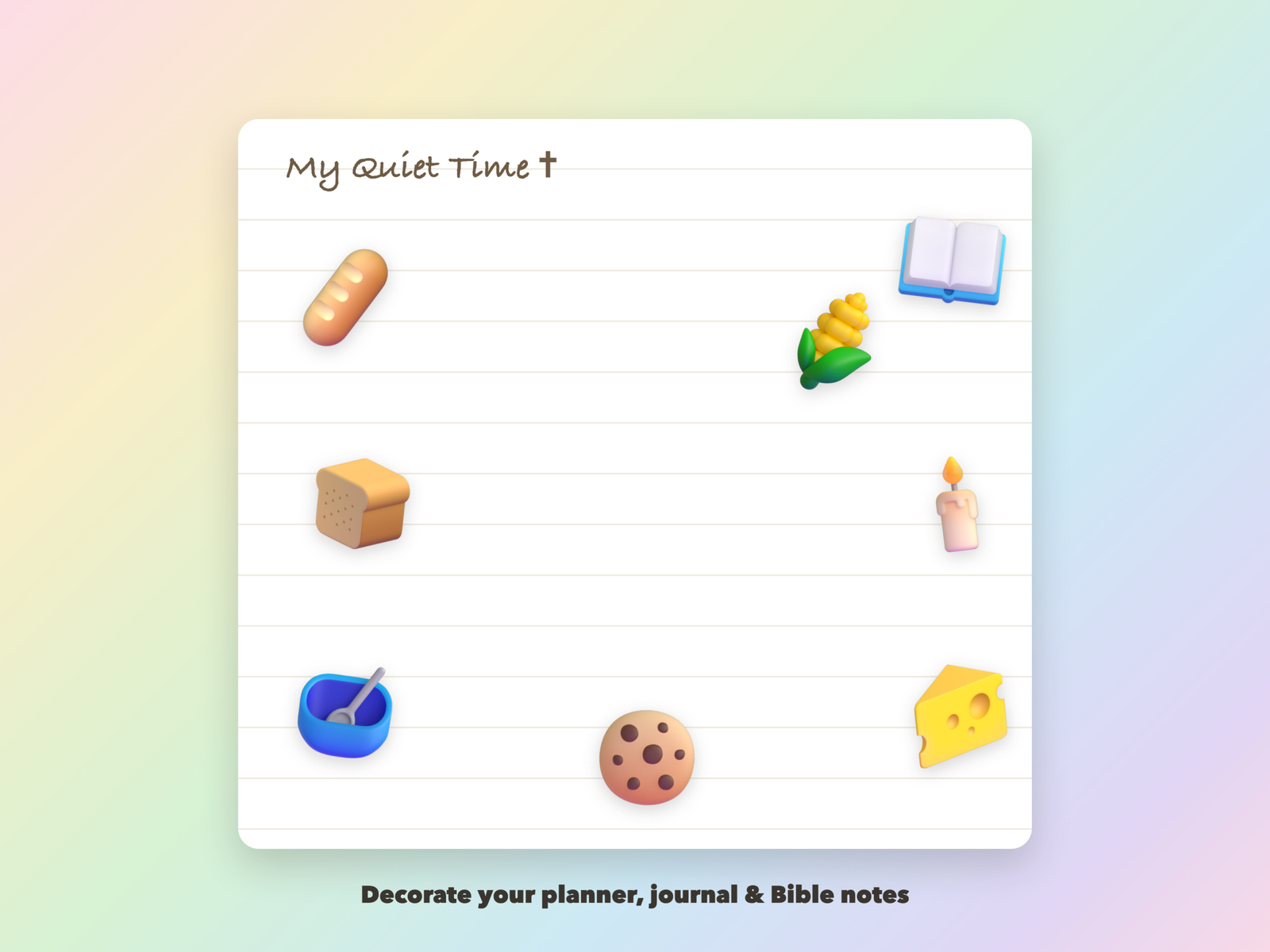 Bible Food and Feasts Stickers | Christian Digital Stickers | Bible Journaling GoodNotes Pre-Cropped PNG | Sunday School - Image 3